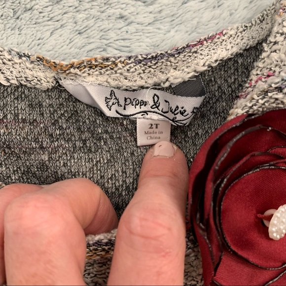 Pippa and Julie 2 Piece Purple Peplum Knit Sweater Set- 2T - Picture 7 of 9